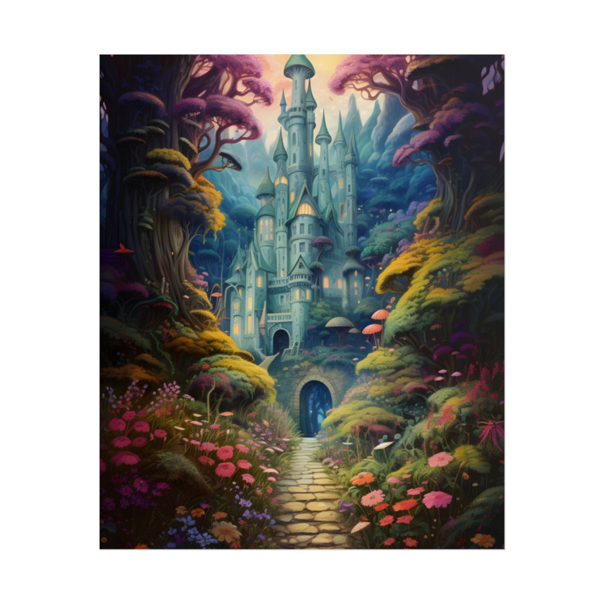 Enchanted Forest: Siblings in Wonder - A Digital Artwork - Poster