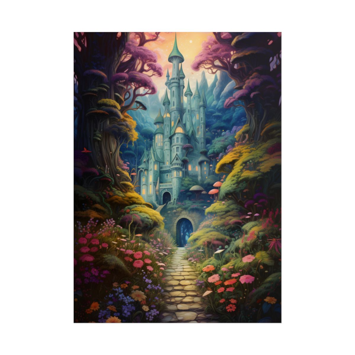 Enchanted Forest: Siblings in Wonder - A Digital Artwork - Poster
