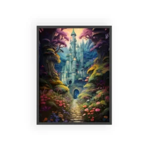 Mystical Forest Castle: Enchanted Woodland Towers Framed Poster