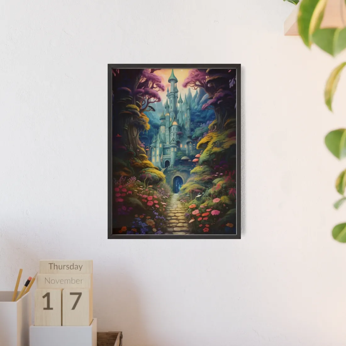 Enchanted Forest: Siblings in Wonder - A - Framed Poster
