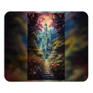 Mystical Forest Castle: Enchanted Woodland Towers Mouse Pad