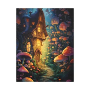 Mushroom Forest Cottage Canvas Print