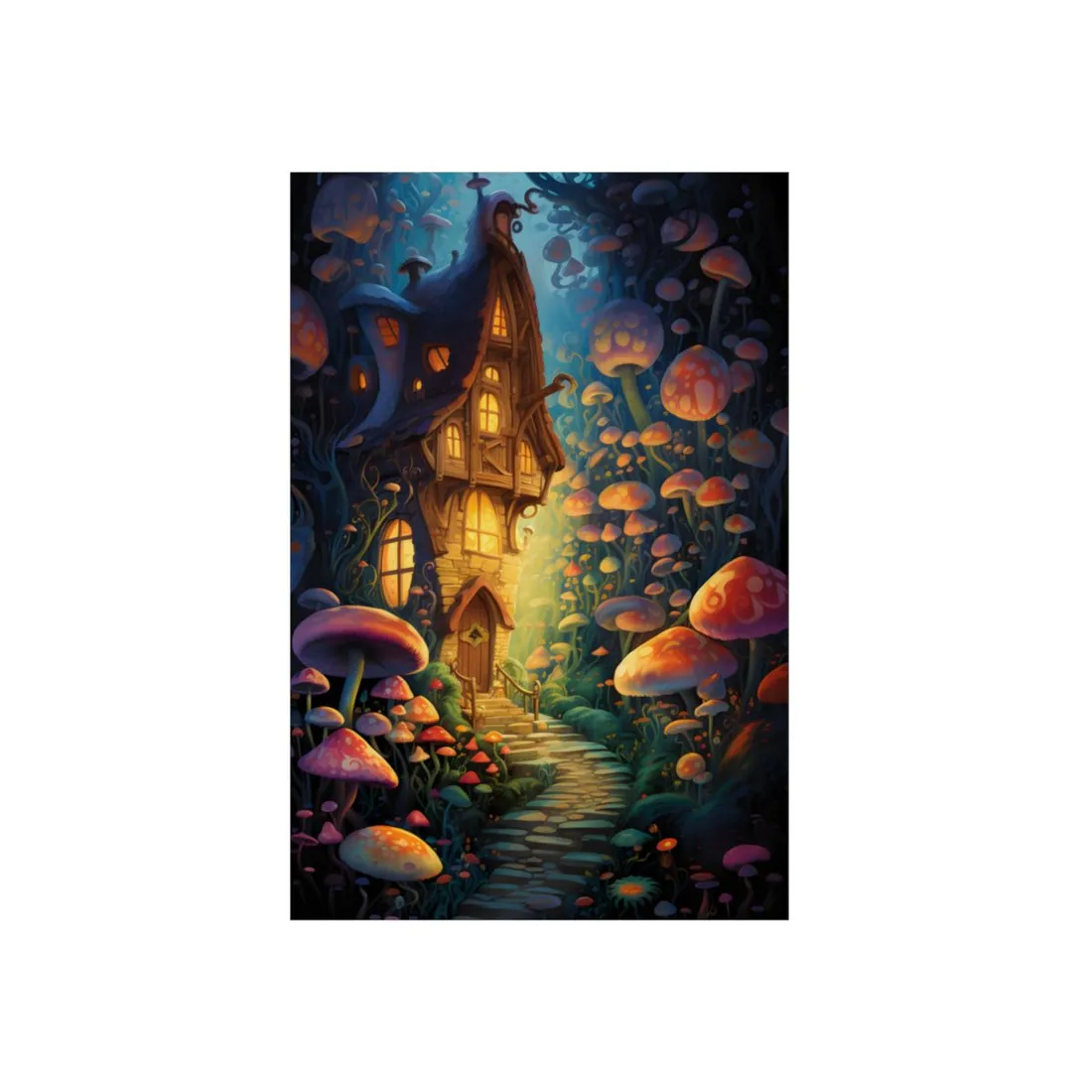 Enchanted Forest Whimsy: Vibrant Fairy Tale - Metal Poster