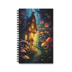 Mushroom Forest Cottage Spiral Notebook