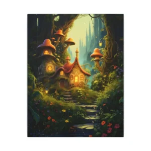 Fairy Cottage in Forest Canvas Print