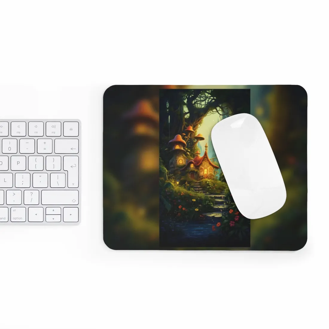 Enchanted Forest Wonder: A Young Hero in Whimsical Magic - Mouse Pad