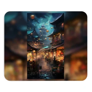 Lantern Night Market Street Mouse Pad
