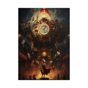 Circus Ringmaster Under Clock Poster