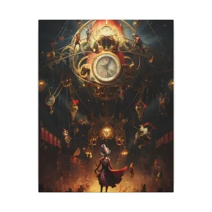 Circus Ringmaster Under Clock Canvas Print