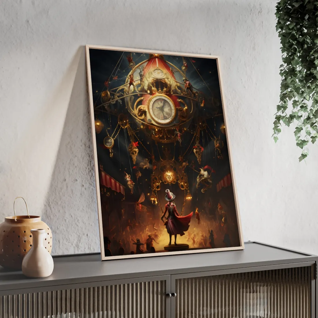 Enchanted Timepiece Carousel: A Whimsy-Filled - Framed Poster