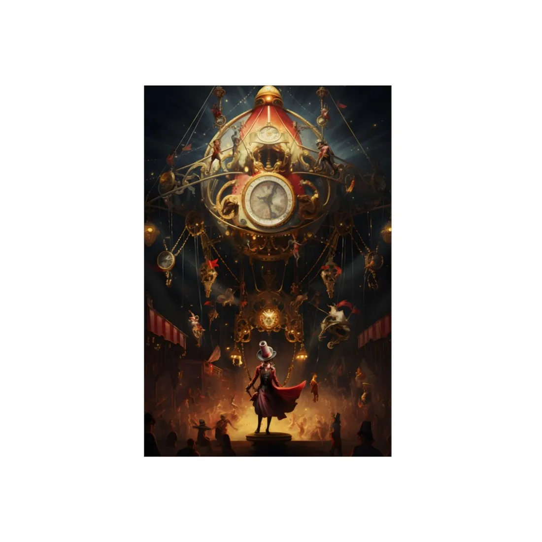 Enchanted Timepiece Carousel: A Whimsy-Filled - Metal Poster