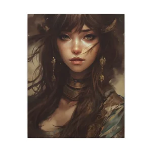 Woman with Gold Earrings Canvas Print