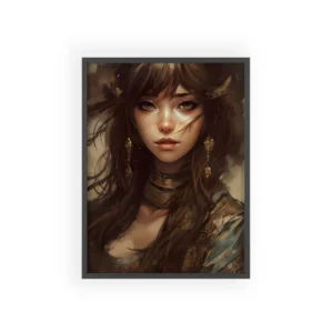 Woman with Gold Earrings Framed Poster