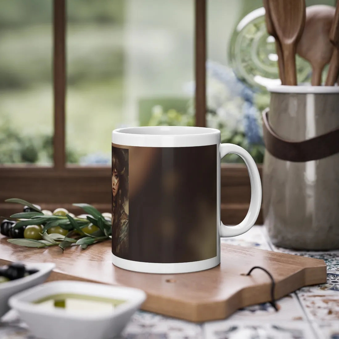 Enchanting Brunette Portrait: Gentle Beauty - Mug