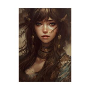 Woman with Gold Earrings Poster