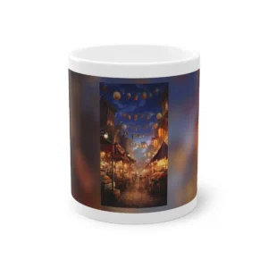 Night Market with Hanging Lanterns Mug