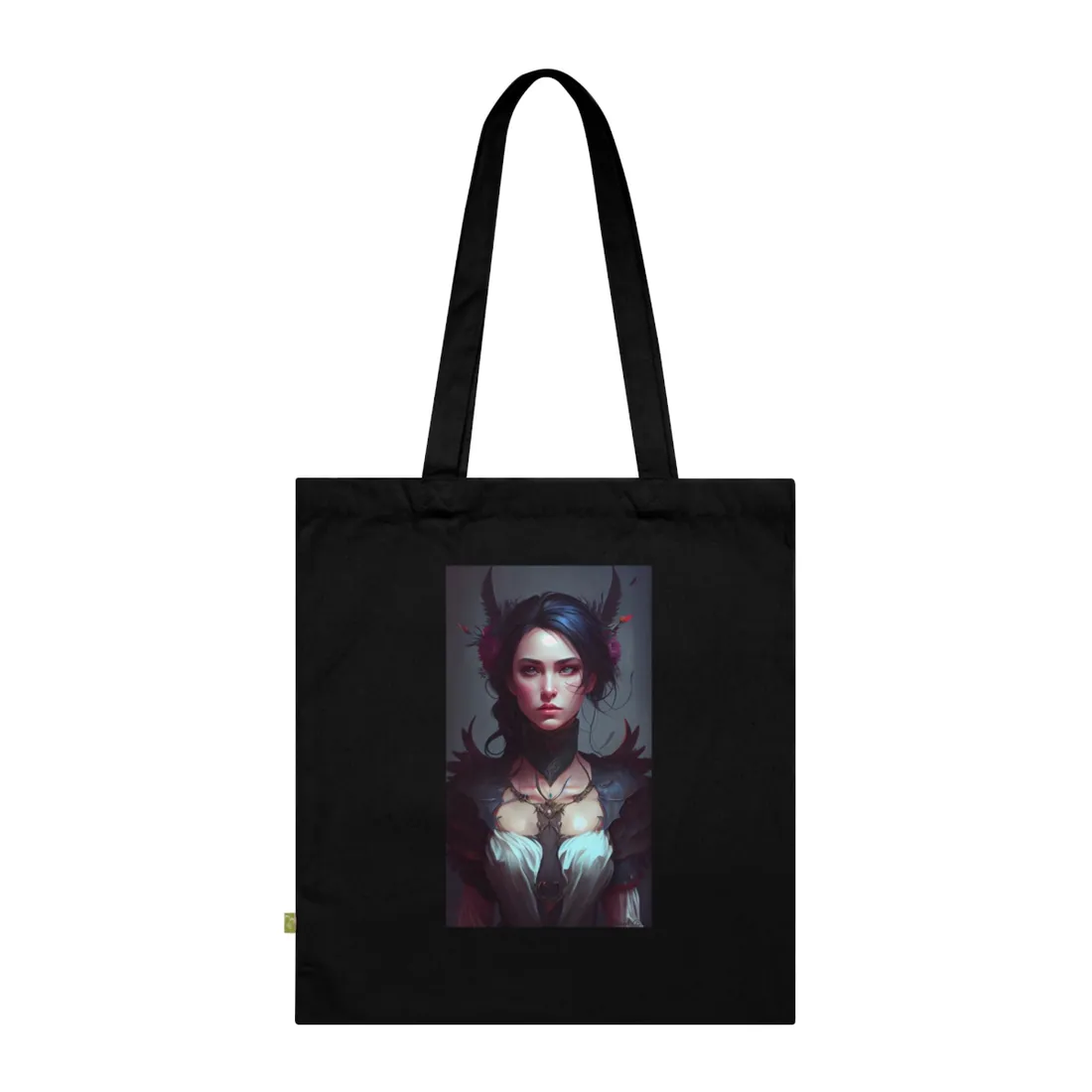 Enchanting Female Portrait: Elegant Black Dress - Tote Bag