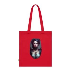 Woman in Feathered Collar Tote Bag