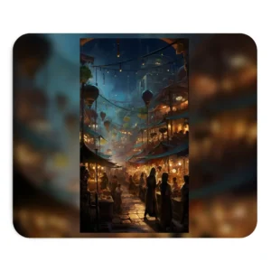 Night Market with Lanterns Mouse Pad