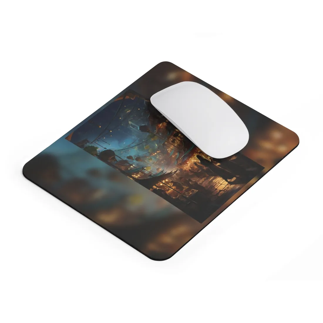 Enchanting Night Street Food Market: Colorful - Mouse Pad