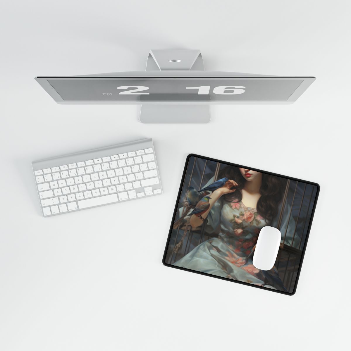 Enigmatic Guardian: A Closer Look - Desk Mat