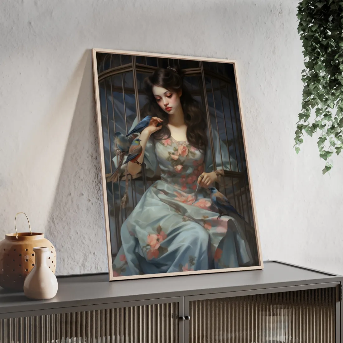 Enigmatic Guardian: A Closer Look - Framed Poster