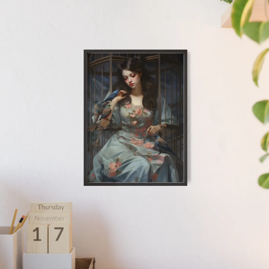 Enigmatic Guardian: A Closer Look - Framed Poster
