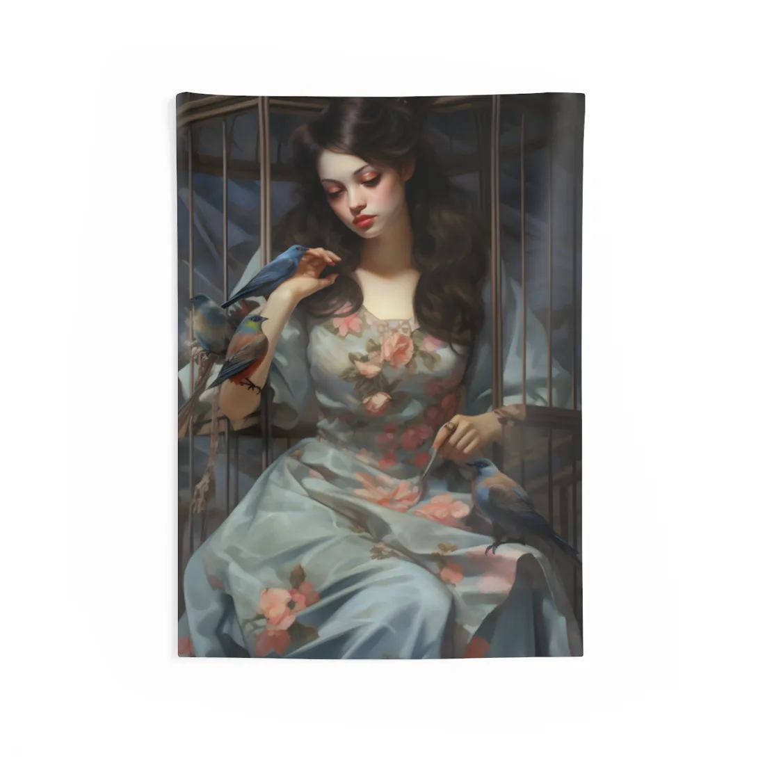 Enigmatic Guardian: A Closer Look - Wall Tapestry