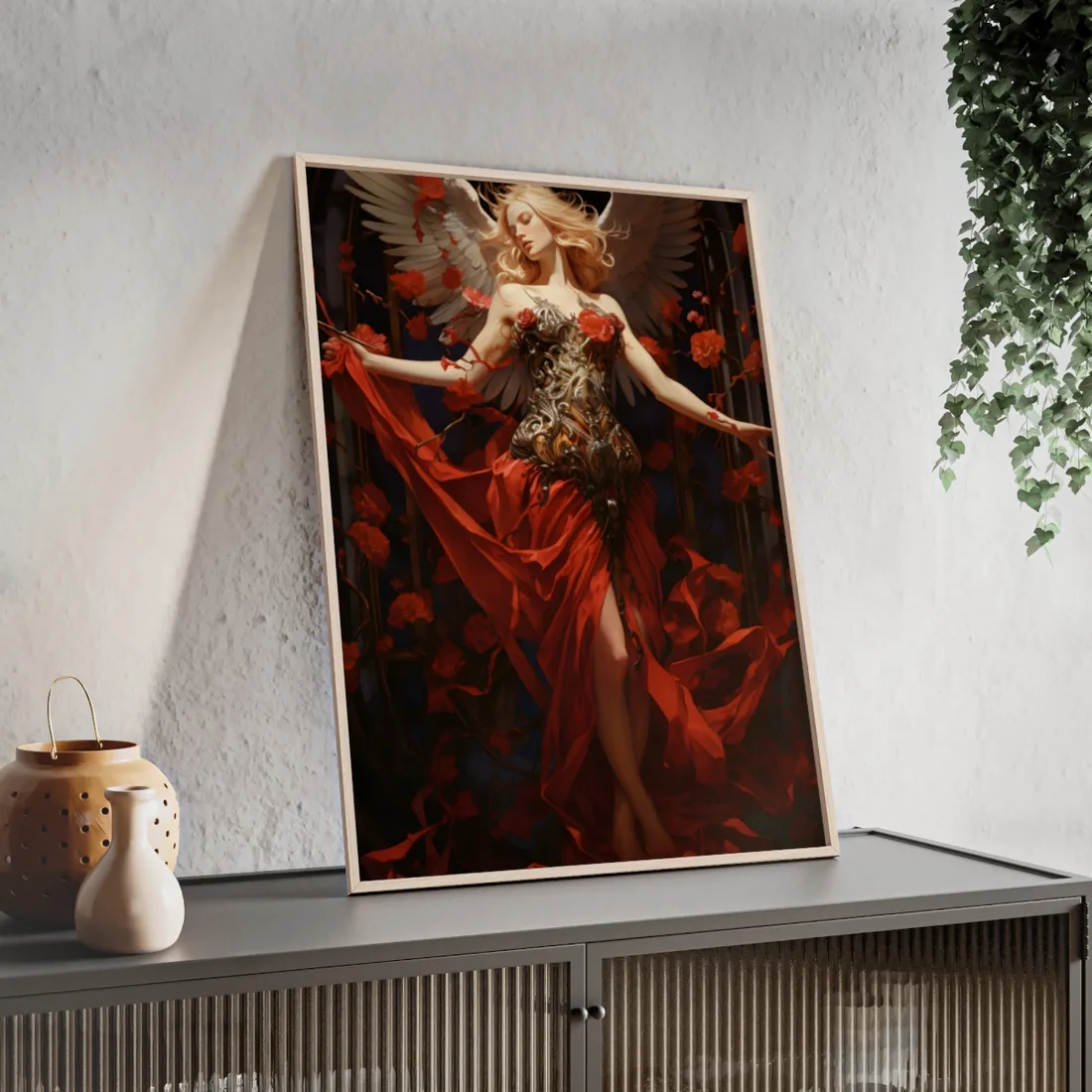 Enigmatic Guardian: A Figure of Mysterious Presence - Framed Poster