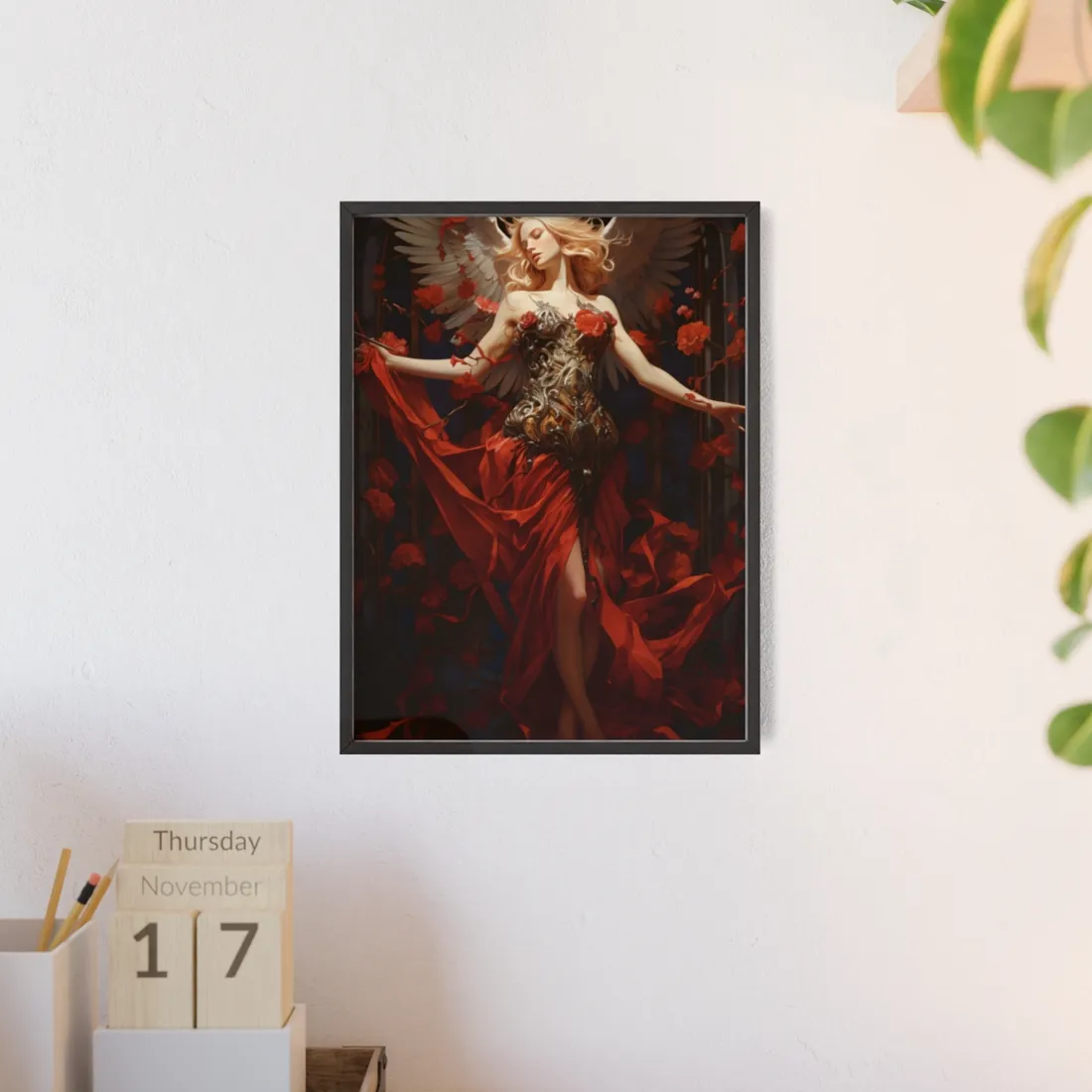 Enigmatic Guardian: A Figure of Mysterious Presence - Framed Poster