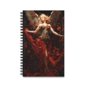 Winged Angel in Red Gown Spiral Notebook