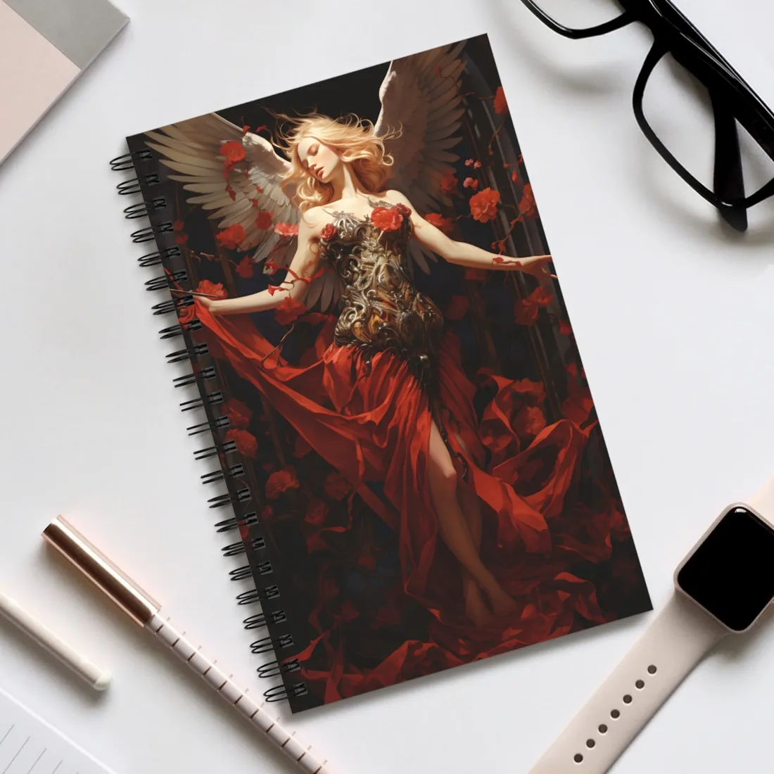 Enigmatic Guardian: A Figure of Mysterious Presence - Spiral Notebook