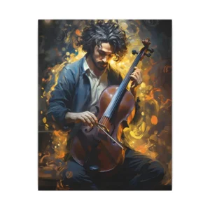 Man Playing Cello Canvas Print