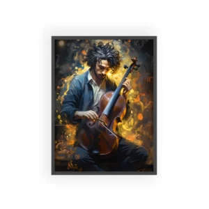Man Playing Cello Framed Poster