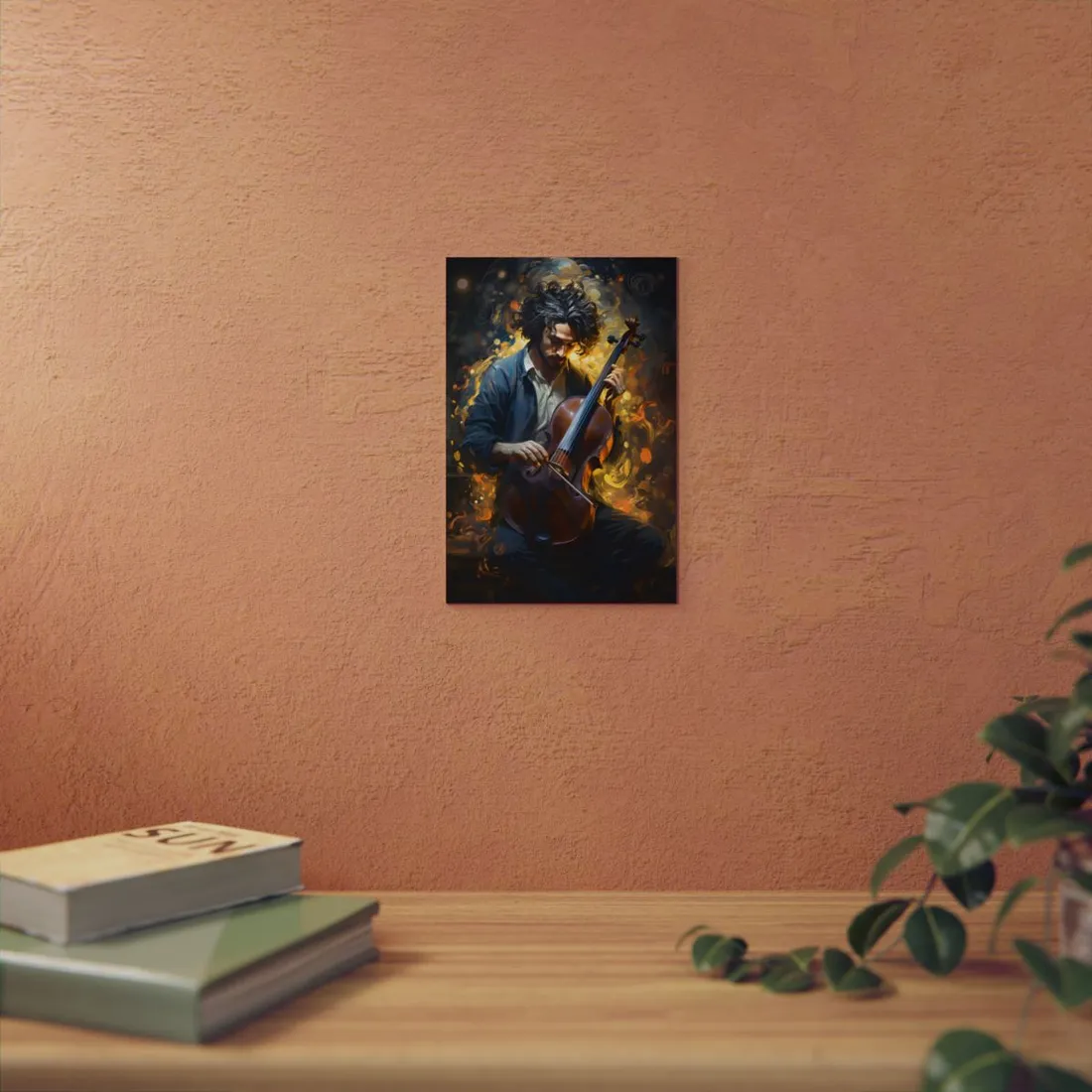 Enigmatic Musician Portrait: Mysterious Maestro - Metal Poster