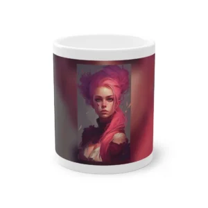 Pink Hair Woman with Freckles Mug