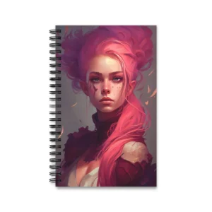 Pink Hair Woman with Freckles Spiral Notebook