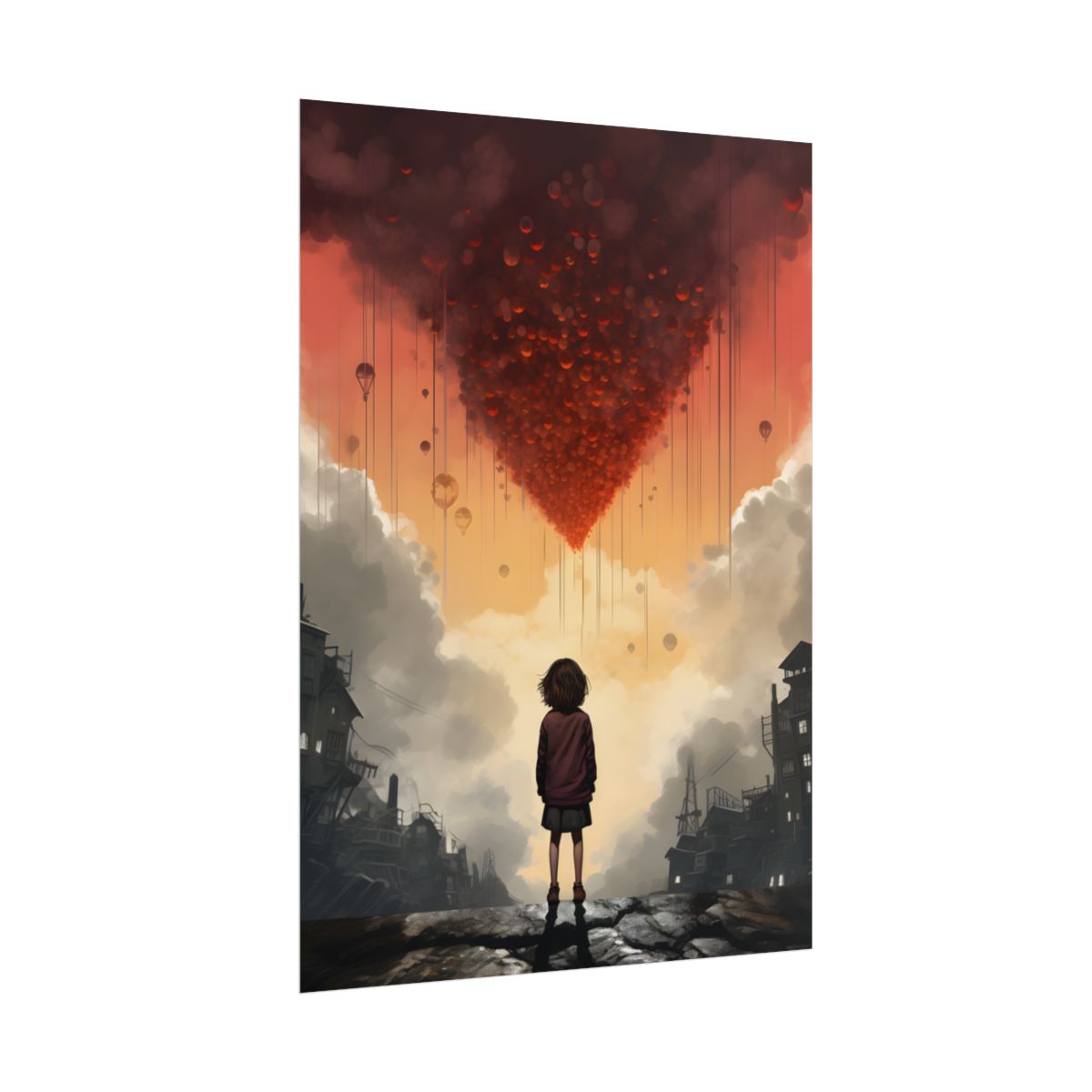 Enigmatic Profile: Solo Figure Silhouette Artwork - Poster