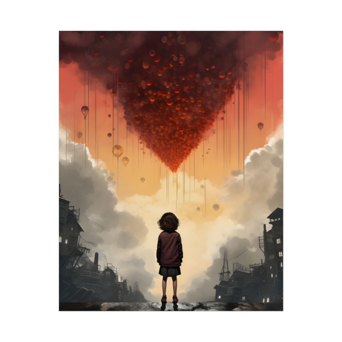 Enigmatic Profile: Solo Figure Silhouette Artwork - Poster