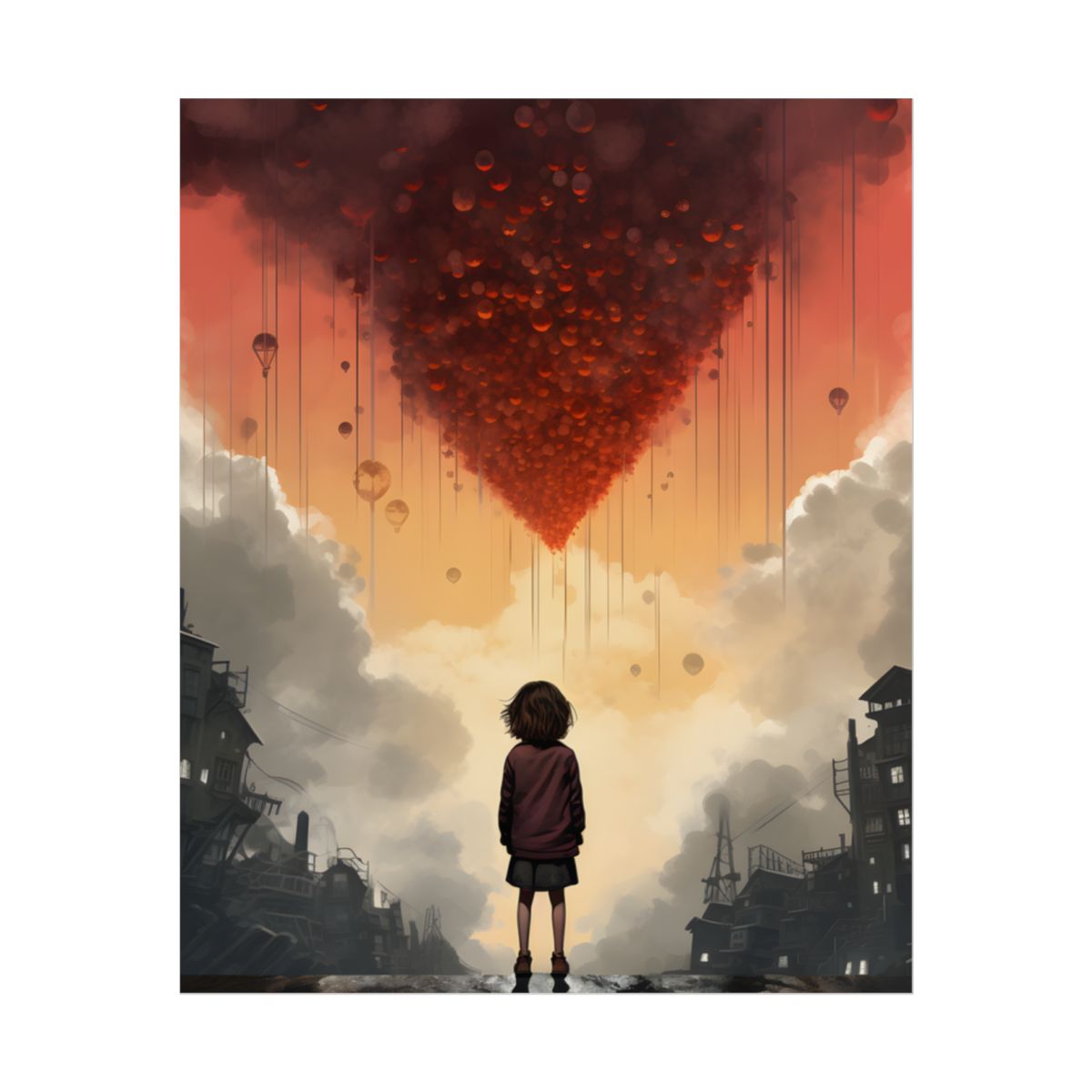 Enigmatic Profile: Solo Figure Silhouette Artwork - Poster