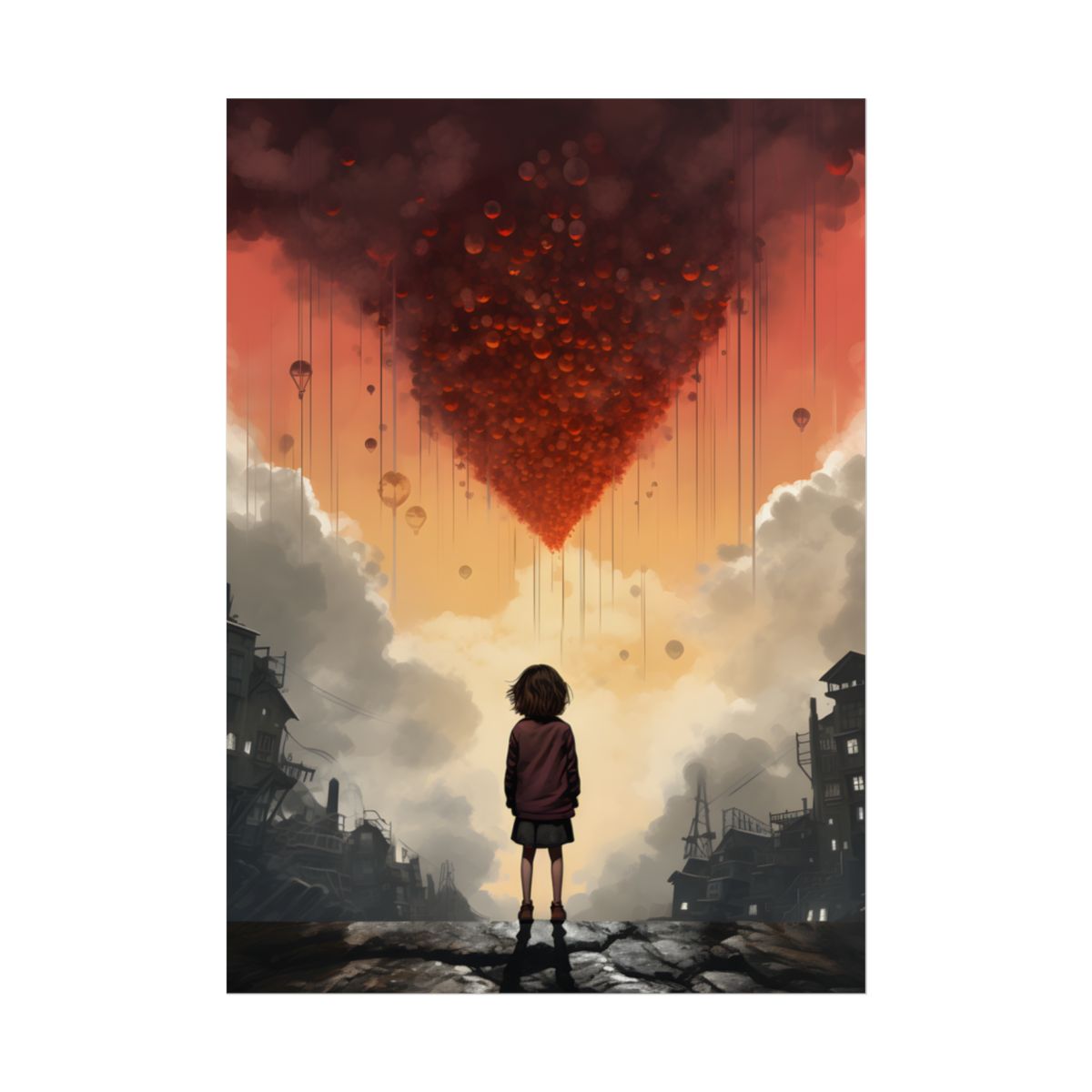 Enigmatic Profile: Solo Figure Silhouette Artwork - Poster