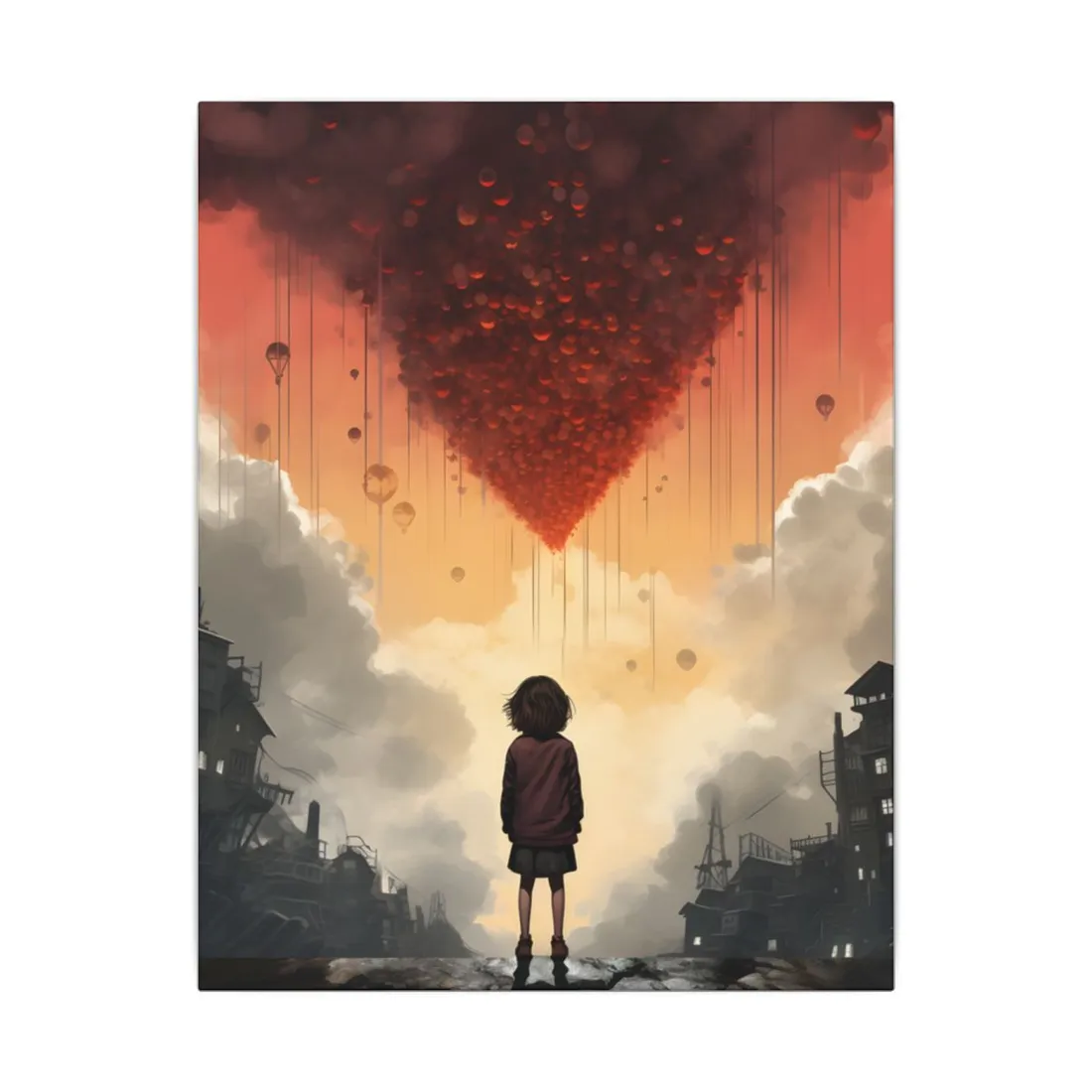 Enigmatic Profile: Solo Figure Silhouette - Canvas
