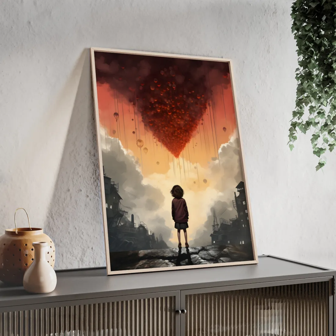 Enigmatic Profile: Solo Figure Silhouette - Framed Poster