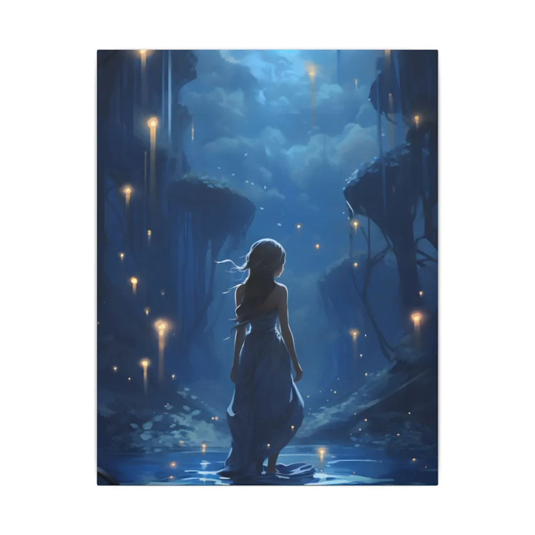 Enigmatic Sign: A Mysterious Figure in Front of a Building - Canvas
