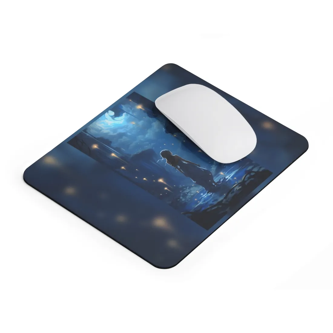 Enigmatic Sign: A Mysterious Figure in Front of a Building - Mouse Pad