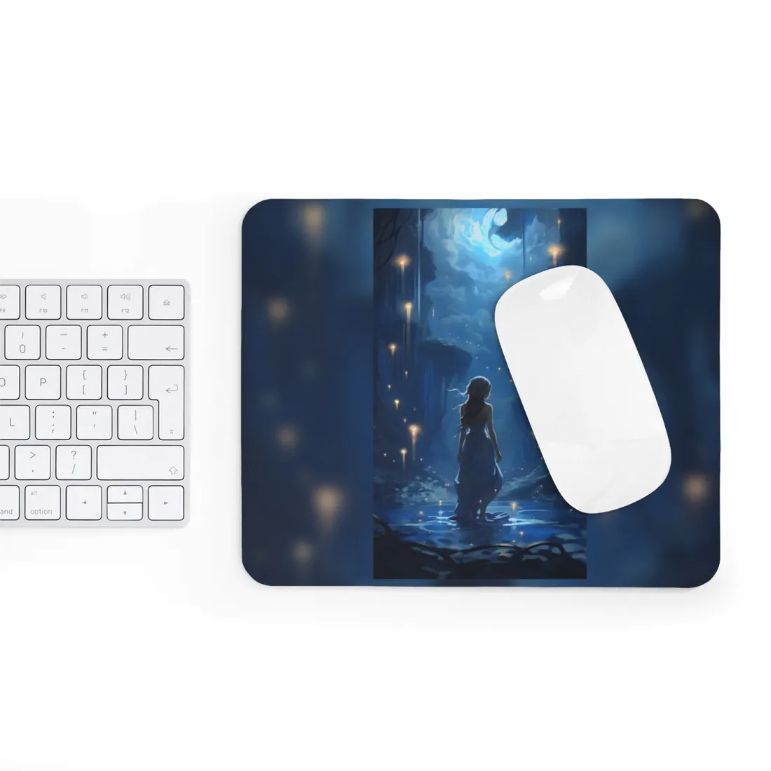 Enigmatic Sign: A Mysterious Figure in Front of a Building - Mouse Pad