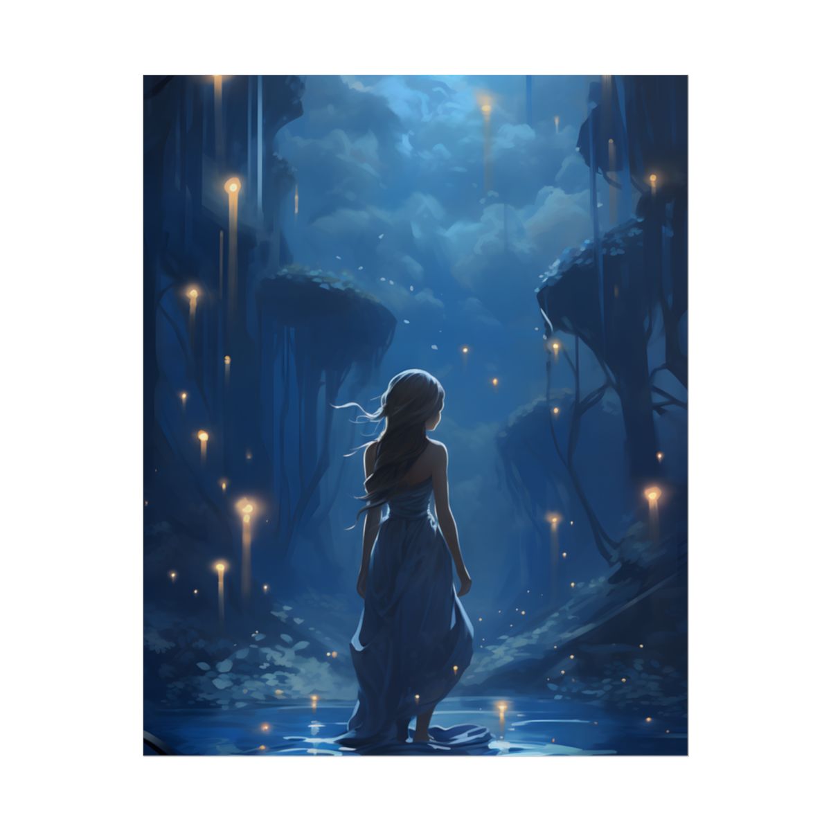Enigmatic Sign: A Mysterious Figure in Front of a Building - Poster