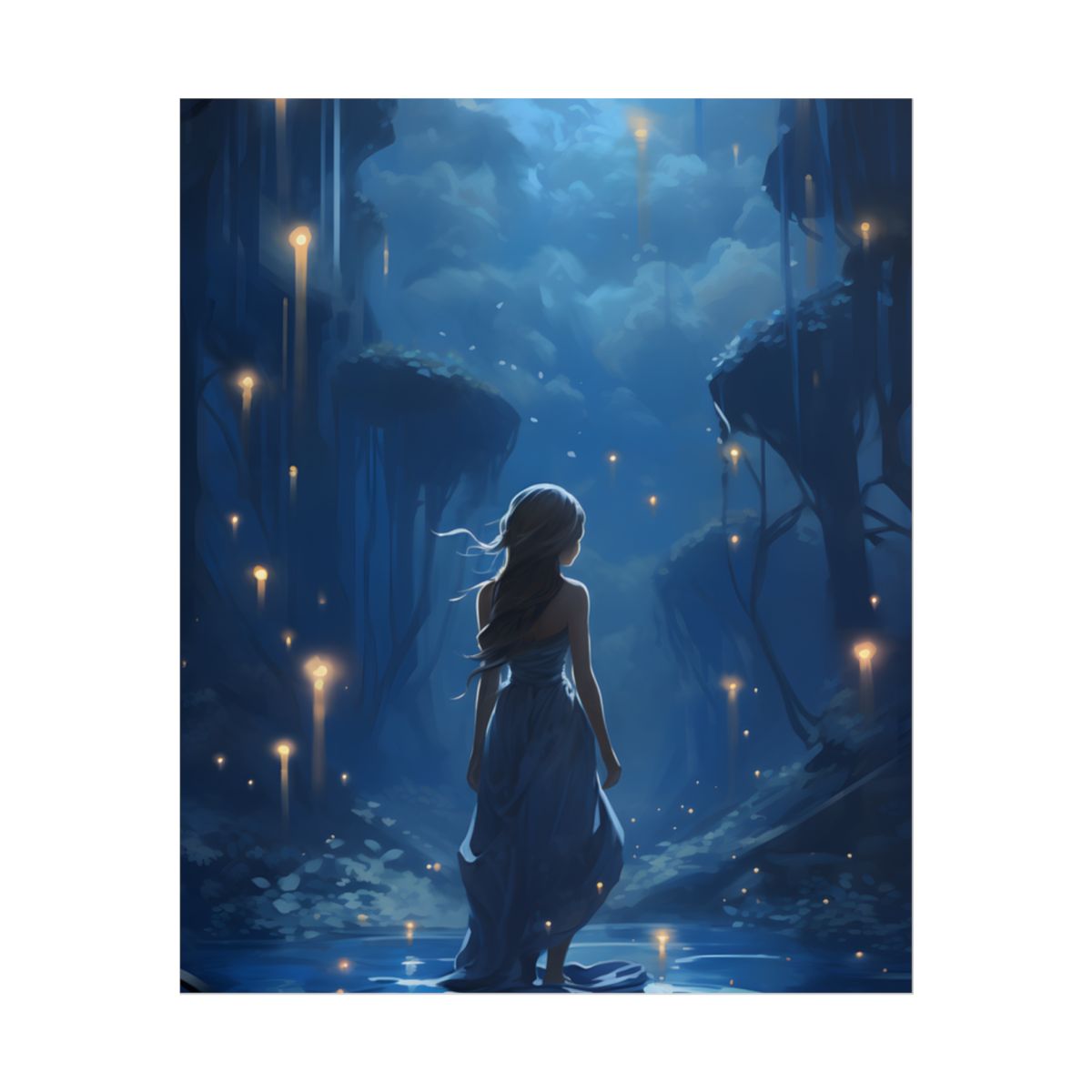 Enigmatic Sign: A Mysterious Figure in Front of a Building - Poster