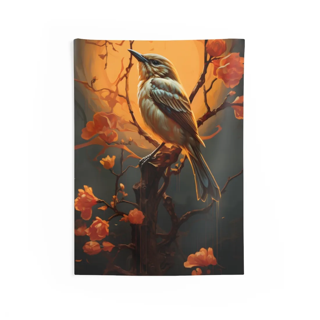 Enigmatic Songbird Guardian: Urban - Wall Tapestry