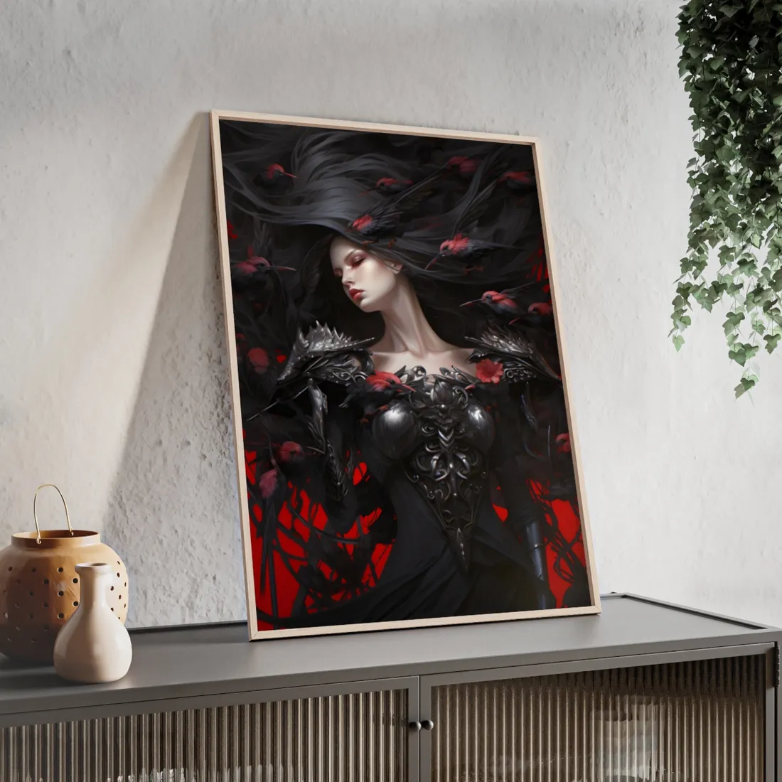 Enigmatic Songbird: Nature's Guardian Art - Framed Poster